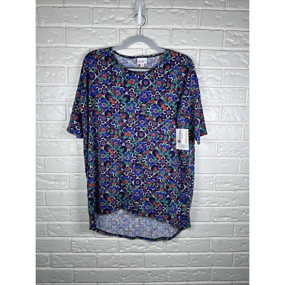 Luluroe NWT Tunic Womens XS All Over Multi Color Print Short‎ Sleeve Boho Print